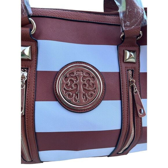 MKF Purse Brown/White Purse with detachable shoulder strap NWT‎ - Picture 4 of 5